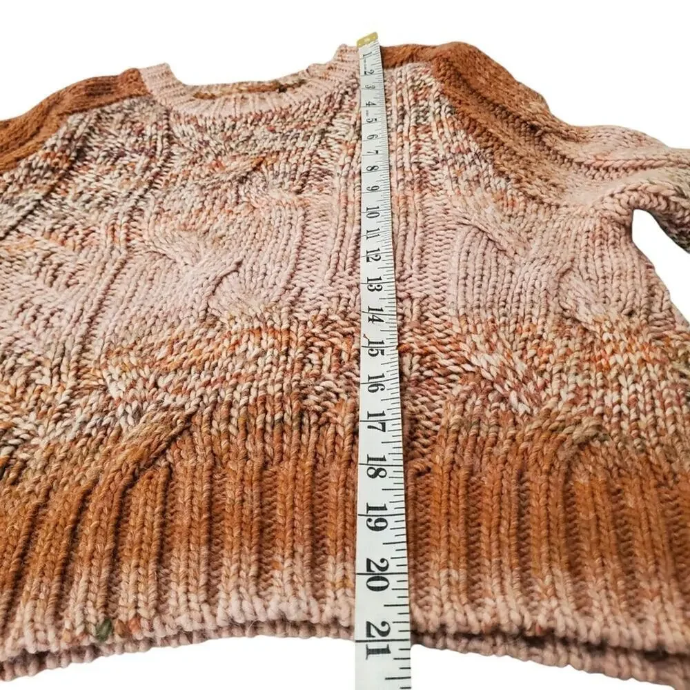 360 CASHMERE Larkyn Crew Neck Sweater Cable Knit Wool size M